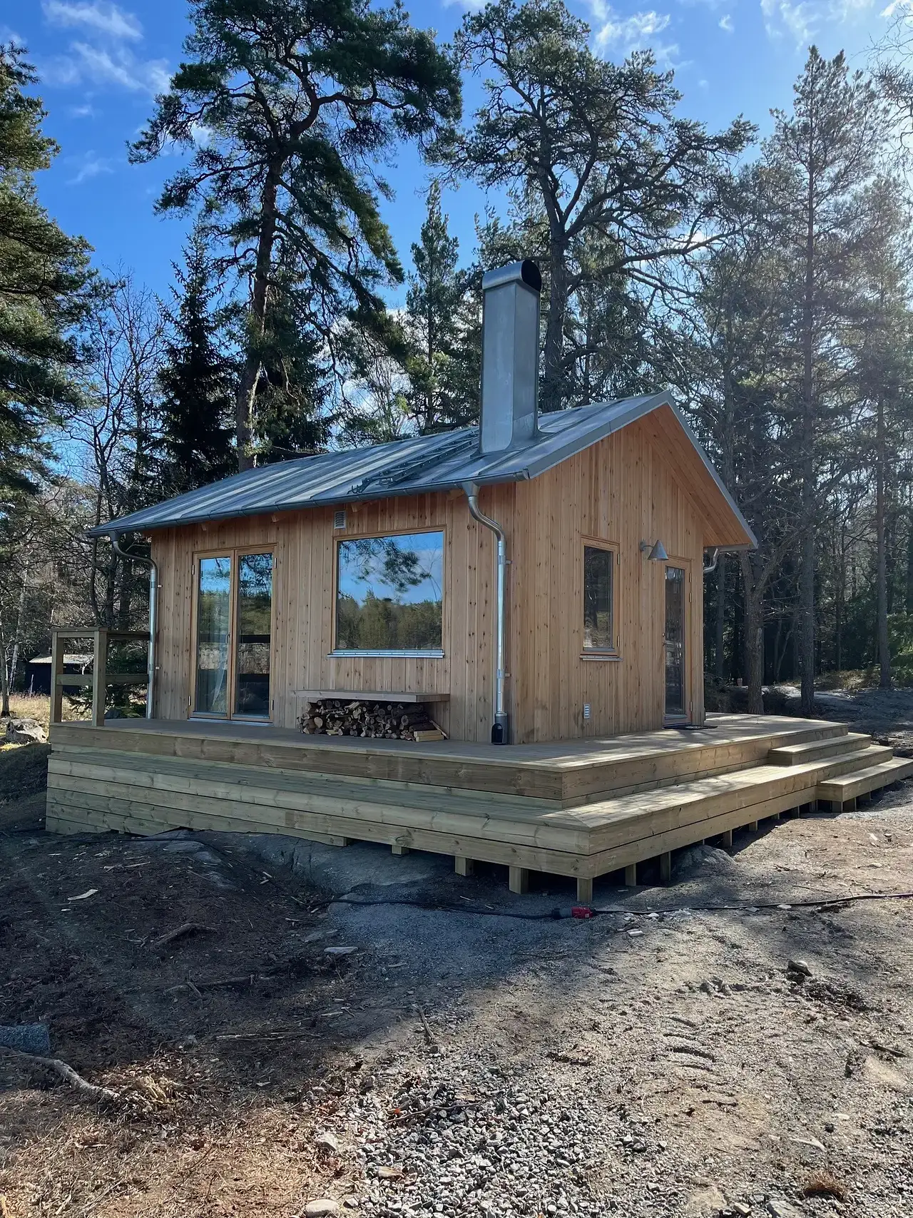 Grundläggning för nybyggnation på skärgårdsö